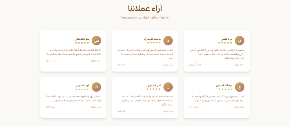 آراء عملائنا (سكر)